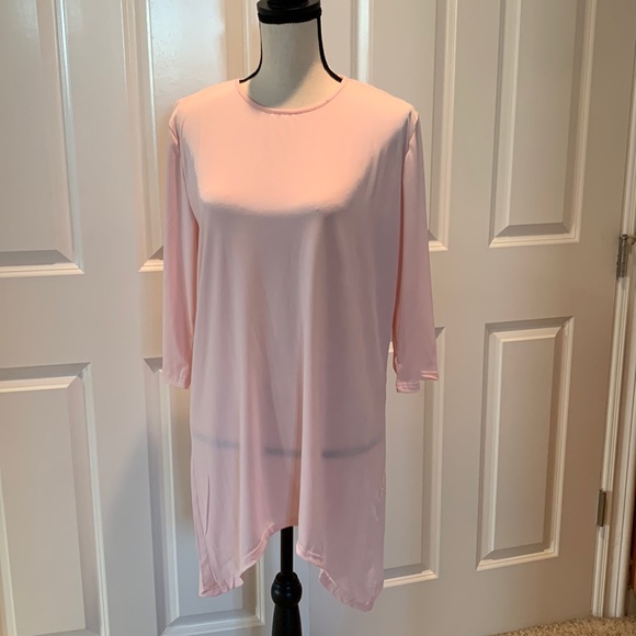 Pink long silky shirt - Picture 1 of 2